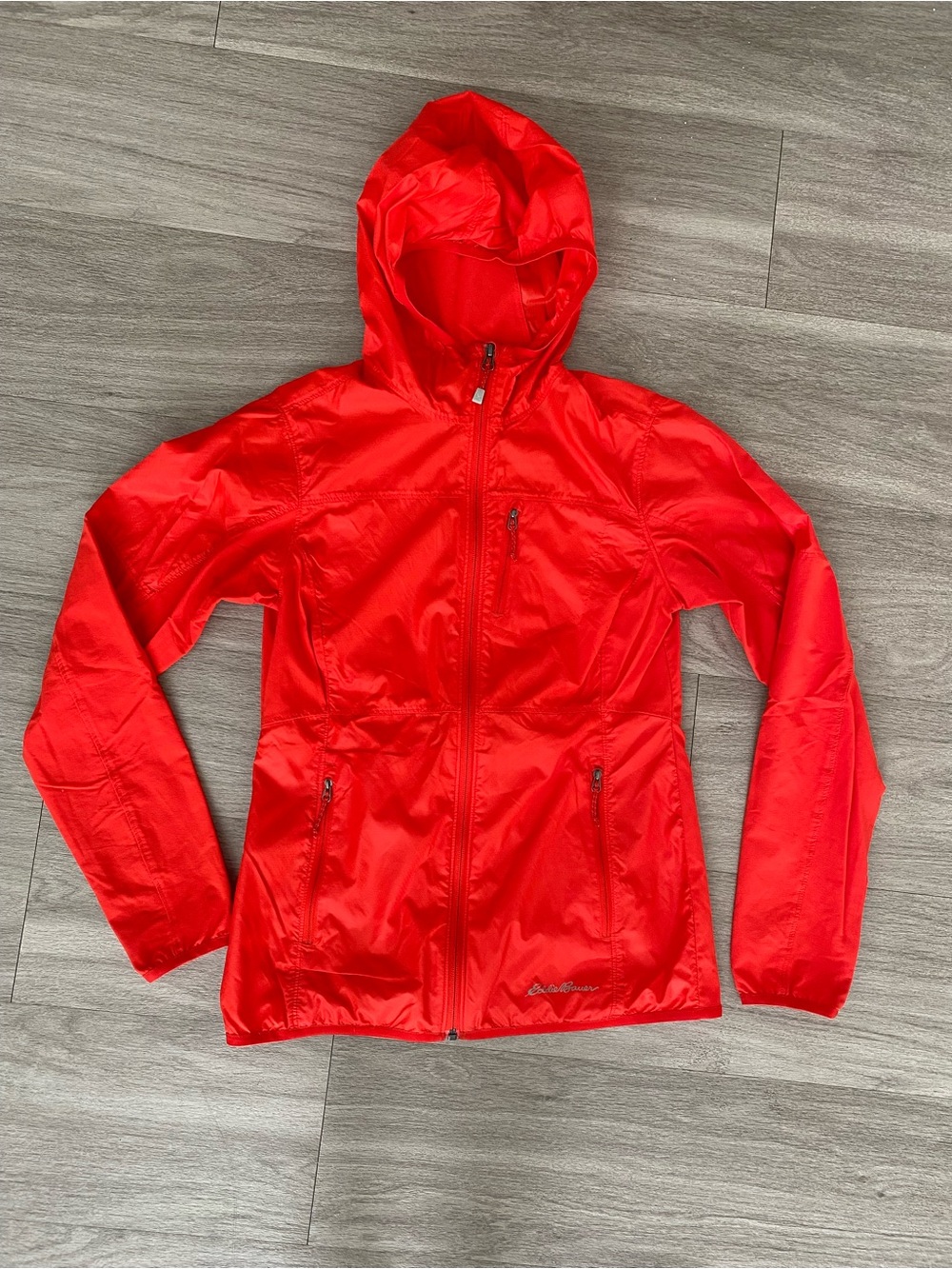 Eddie Bauer Red Hooded Windbreaker Jacket Women's XS